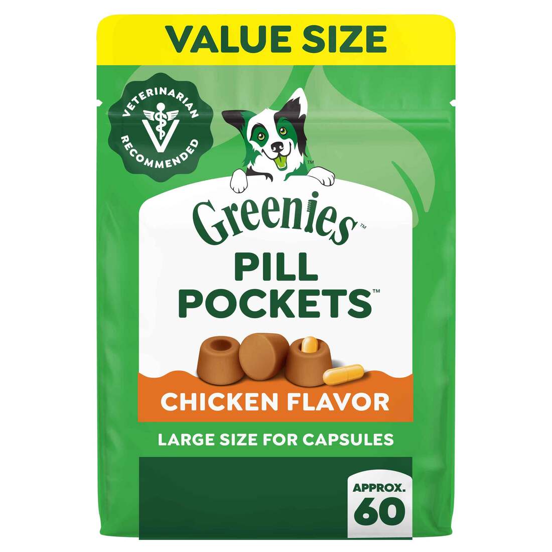 Greenies Pill Pockets Chicken Flavor Soft Dog Treats, Large, 15.8 Ounce Pouch