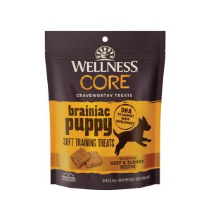 Wellness CORE Brainiac Puppy Soft Training Dog Treats, Grain Free, Beef & Turkey, 5 Ounce Bag