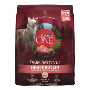 Purina ONE True Instinct Natural Dry Dog Food, Real Beef and Salmon With Bone Broth