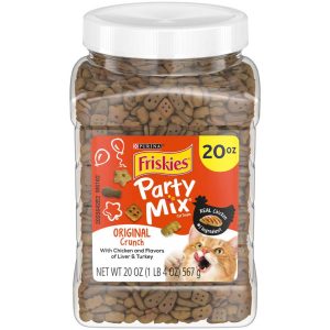 Purina Friskies Cat Treats, Party Mix Original Crunch - 20 Ounce Canister