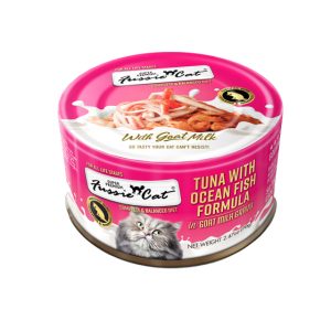 Fussie Cat Premium Wet Cat Food, Tuna with Ocean Fish Formula in Goat Milk Gravy, 2.47 Ounces