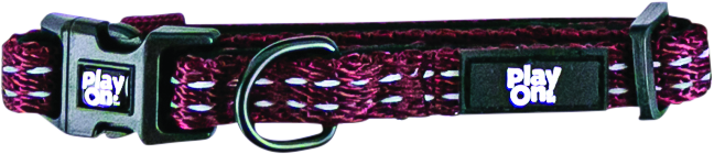 Play On Adventure Reflective Dog Collar, Wine - Image 2