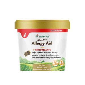NaturVet Aller 911 Allergy Aid Plus Antioxidants Cat Soft Chew Cup, 60 Count