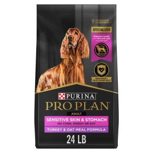 Purina Pro Plan Sensitive Skin and Stomach Dog Food With Probiotics for Dogs, Turkey & Oat Meal Form