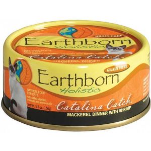 Earthborn Holistic? Natural Wet Cat Food, Grain Free Catalina Catch Mackerel Dinner with Shrimp in G