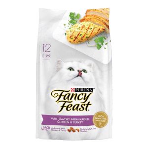 Purina Fancy Feast Dry Cat Food with Savory Farm-Raised Chicken and Turkey - 12 Pound Bag