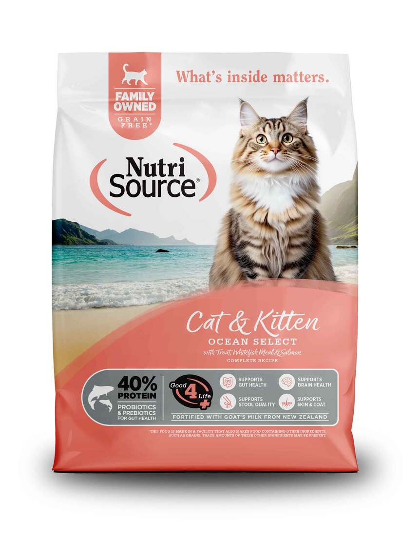 NutriSource Ocean Select Grain-Free Dry Cat/Kitten Food, Trout/Whitefish/Salmon, 4 Pounds