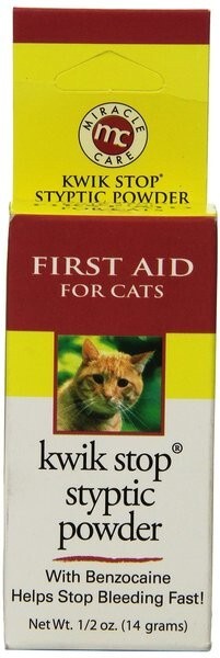 Miracle Care Kwik Stop Styptic Powder for Cats, .5 ounce