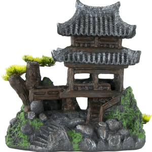 Fins First Aquarium Décor, Pagoda with Bonsai Tree, Large
