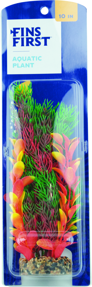 Fins First Plastic Plant Set Green, Yellow, Red, 2 Piece