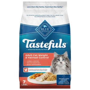 Blue Buffalo Tastefuls Adult Natural Weight Management & Hairball Control Dry Cat Food, Chicken Reci