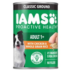 IAMS Proactive Health Adult Wet Dog Food, Classic Ground with Chicken and Whole Grain Rice, 13 Ounce