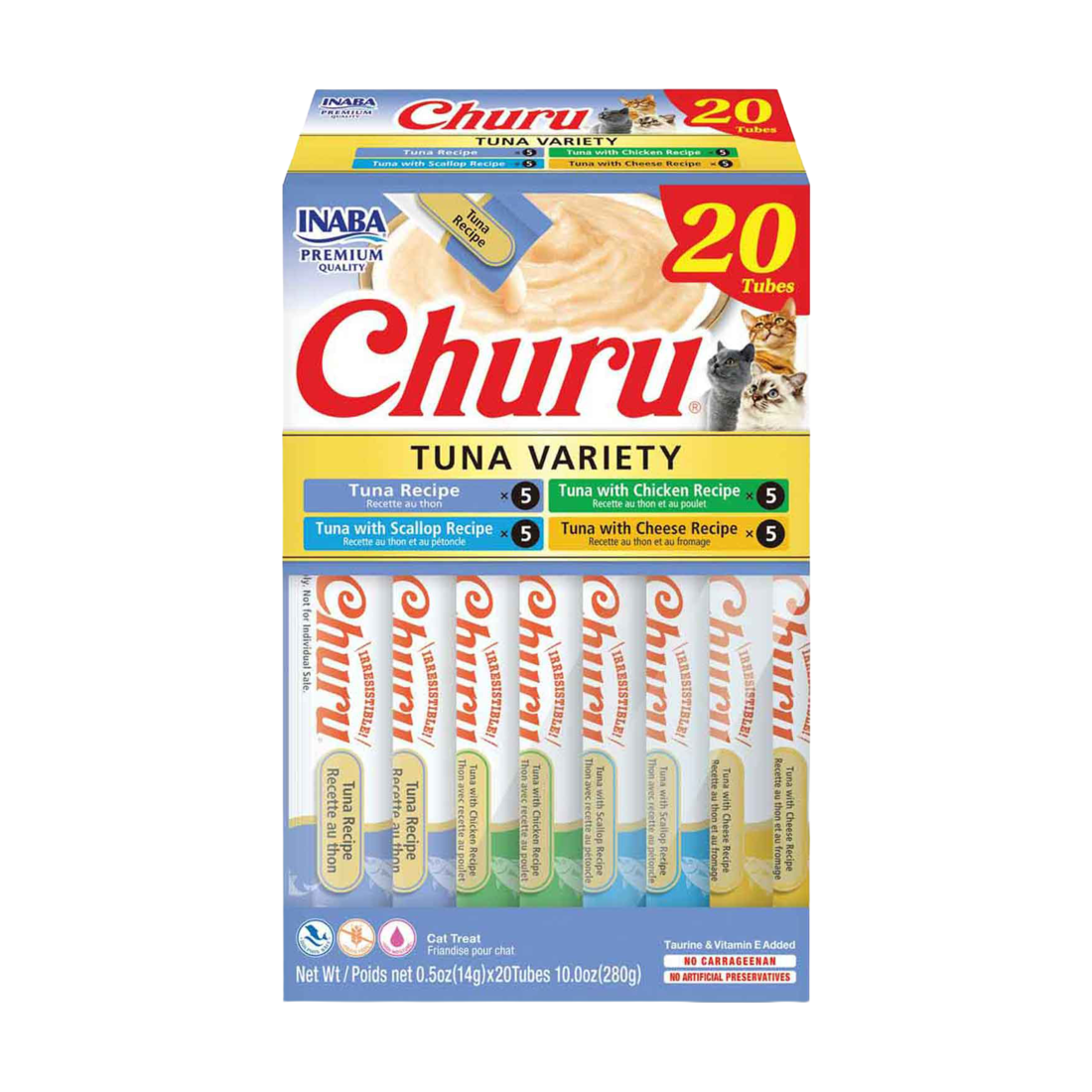 Inaba Churu Tuna Variety Recipe Cat Treat, 20 Count