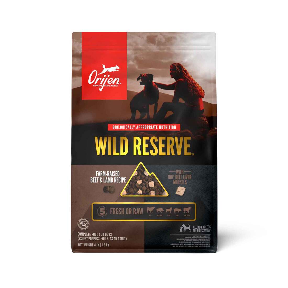 Orijen Dog Food Wild Reserve Dry Dog Food, Farm-raised Beef and Lamb - Image 2