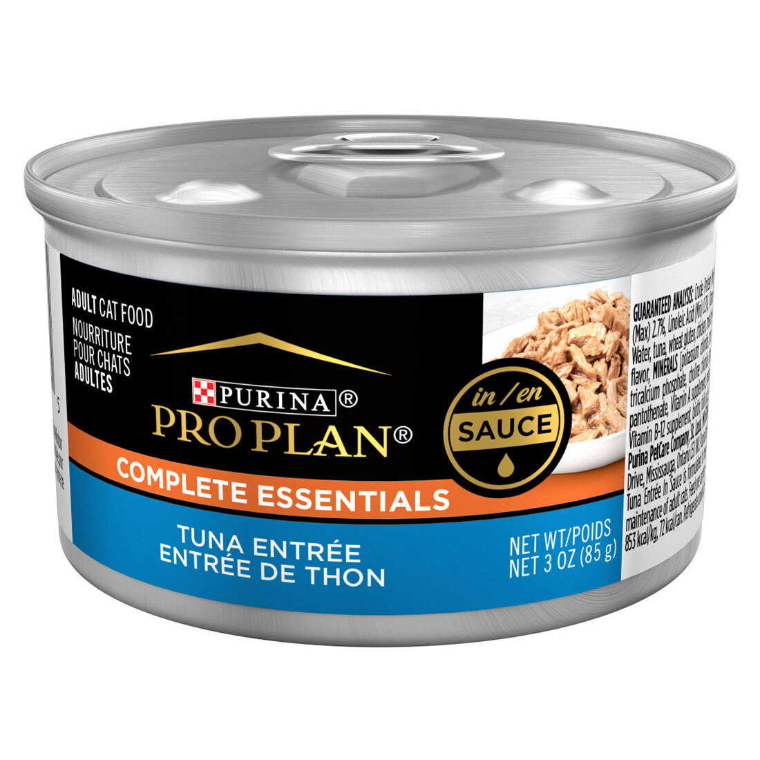 Purina Pro Plan COMPLETE ESSENTIALS Wet Cat Food, Tuna Entree in Sauce, 3 Ounces