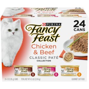 Purina Fancy Feast Chicken and Beef Classic Pate Collection Grain Free Wet Cat Food Variety Pack - (