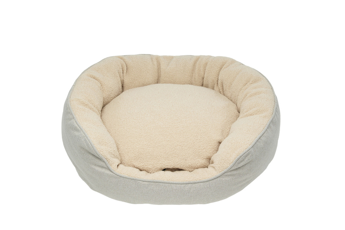 Play On Dog Bed, Grey Oval Cuddler, Medium