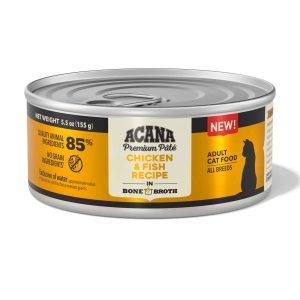 ACANA Pate Wet Cat Food, Chicken and Fish In Bone Broth, 5.5 Ounces