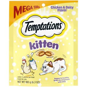 Temptations Chicken And Dairy Flavor Crunchy And Soft Kitten Treats, 6.3 Ounces