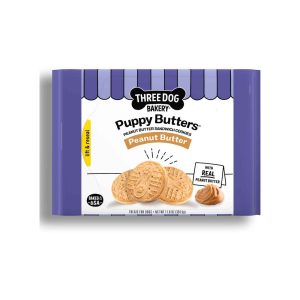 Three Dog Bakery's Puppy Butters Dog Treats, Peanut Butter, 11.8 Ounces