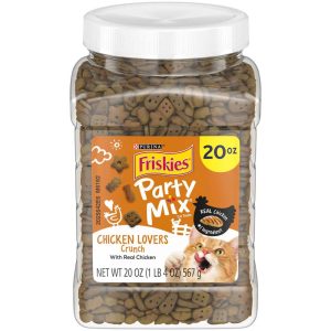Purina Friskies Cat Treats, Party Mix Chicken Lovers Crunch - 20 Ounce Canister
