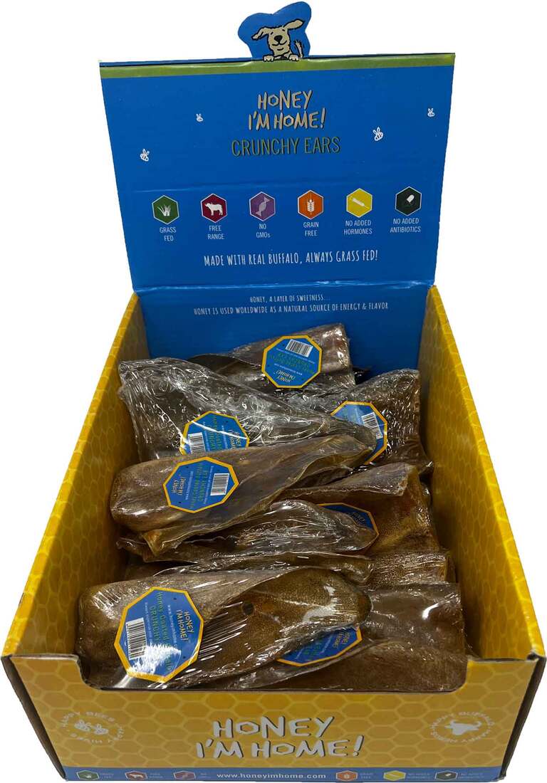 Honey I'm Home Dog Chew Honey Coated Water Buffalo Crunchy Ear, 1 Each