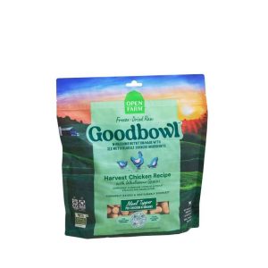 Open Farm Goodbowl Freeze-Dried Raw Dog Food, Harvest Chicken Recipe With Wholesome Grains, 8 Ounces