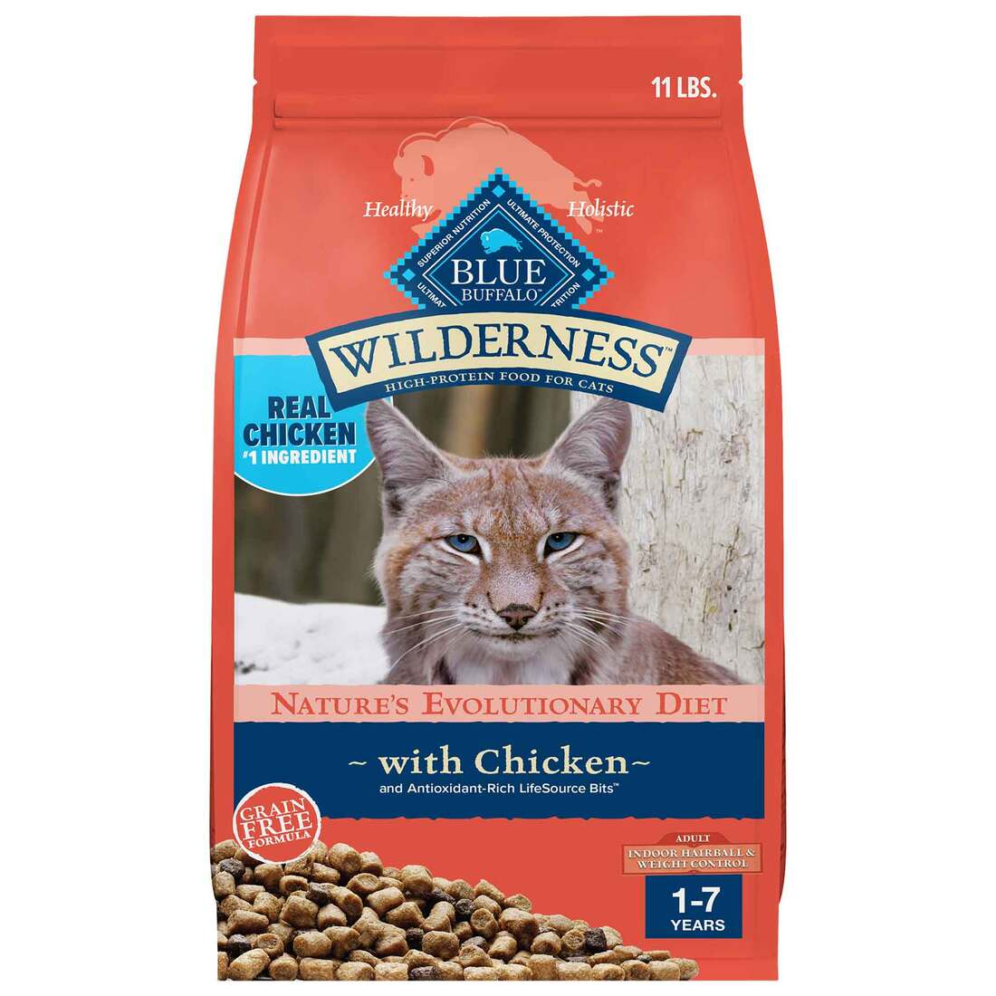 Blue Wilderness Cat Food, Grain-Free Indoor Weight Control + Hairball Chicken
