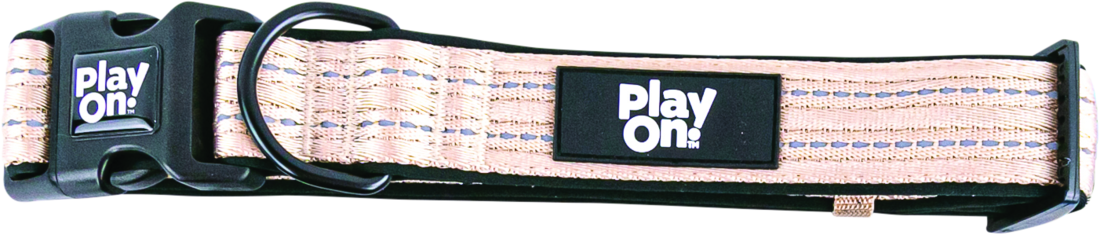Play On Adventure Reflective Dog Collar, Taupe - Image 2
