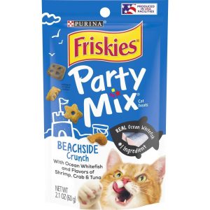 Purina Friskies Cat Treats, Party Mix Beachside Crunch - 2.1 Ounce Pouch