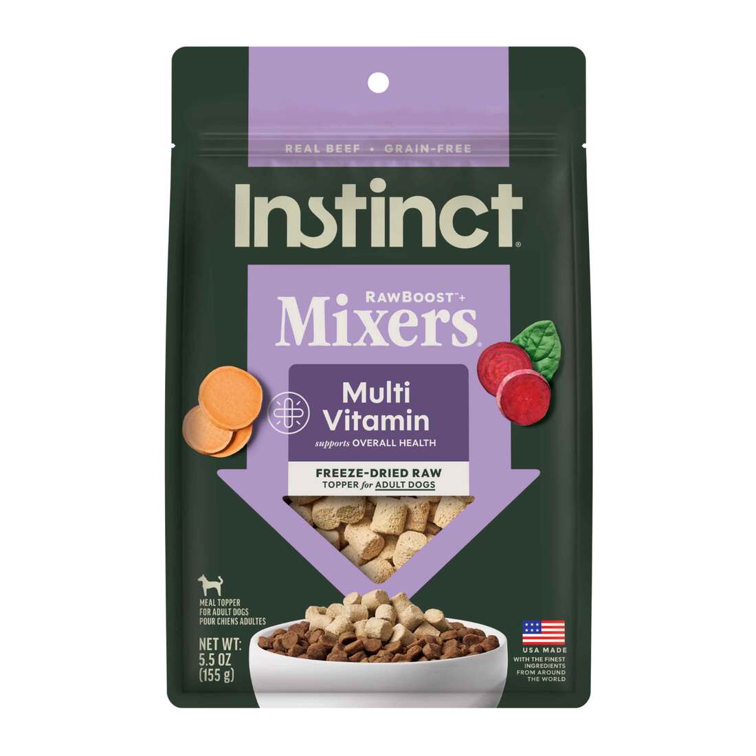 Instinct Raw Boost Mixers Multivitamin for Adult Dogs Freeze-Dried Food Topper, 5.5 Ounce Bag