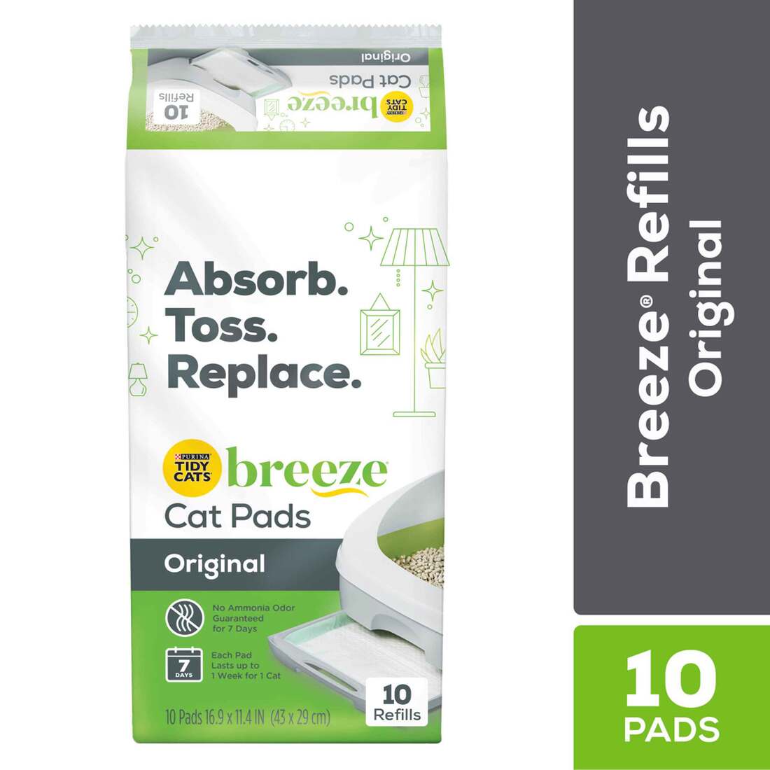 Purina Tidy Cats Breeze Litter System Cat Pad Refills, Breeze 10ct. Refill Pack - 10 ct. Pouch