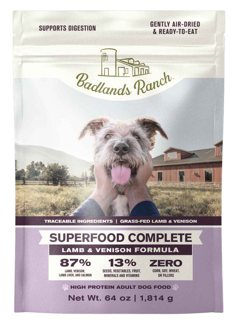 Badlands Ranch Air Dried Superfood Dog Food, Lamb and Venison, 64 Ounces