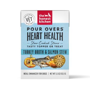 The Honest Kitchen Dog Food Pour Over Heart Health Dog Food Topper or Treat, Turkey & Salmon Stew, 5