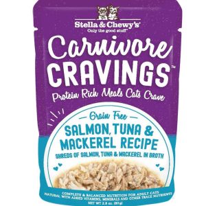 Stella & Chewy's Carnivore Cravings Natural Wet Cat Food, Salmon, Tuna & Mackerel Recipe, 2.8 Ounces