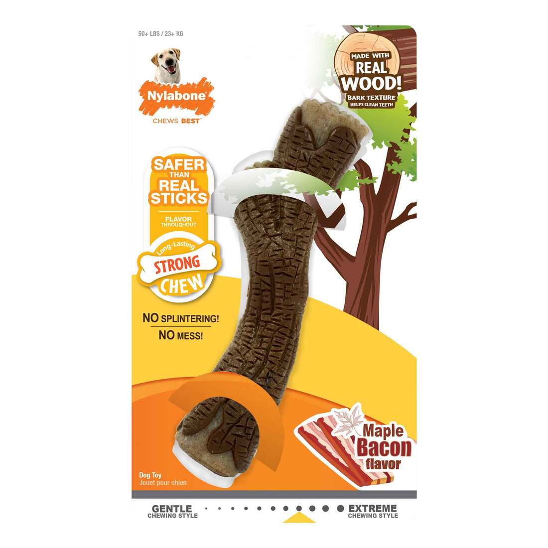 Nylabone Strong Chew Stick - Real Wood with Maple Bacon, Souper