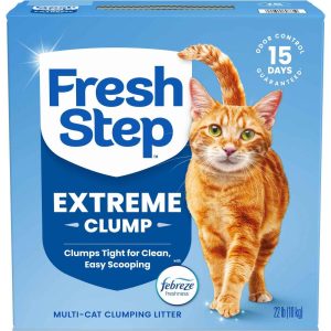 Fresh Step Extreme Clump Multi-Cat Clumping Cat Litter, Mountain Spring, 22 Pounds