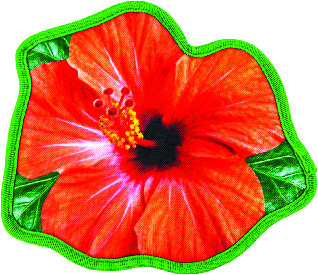 Play On Spring/Summer Dog Toy Tough Hibiscus Flattie