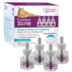 Comfort Zone Single & Multi-cat Calming Diffuser Refills, 4 Pack