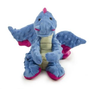 Quaker Go Dog Dragons with Chew Guard Technology™ Plush Squeaker Dog Toy, Large, Periwinkle