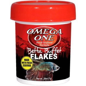 Omega One Betta Buffet Flakes Fish Food, 0.28 Ounces