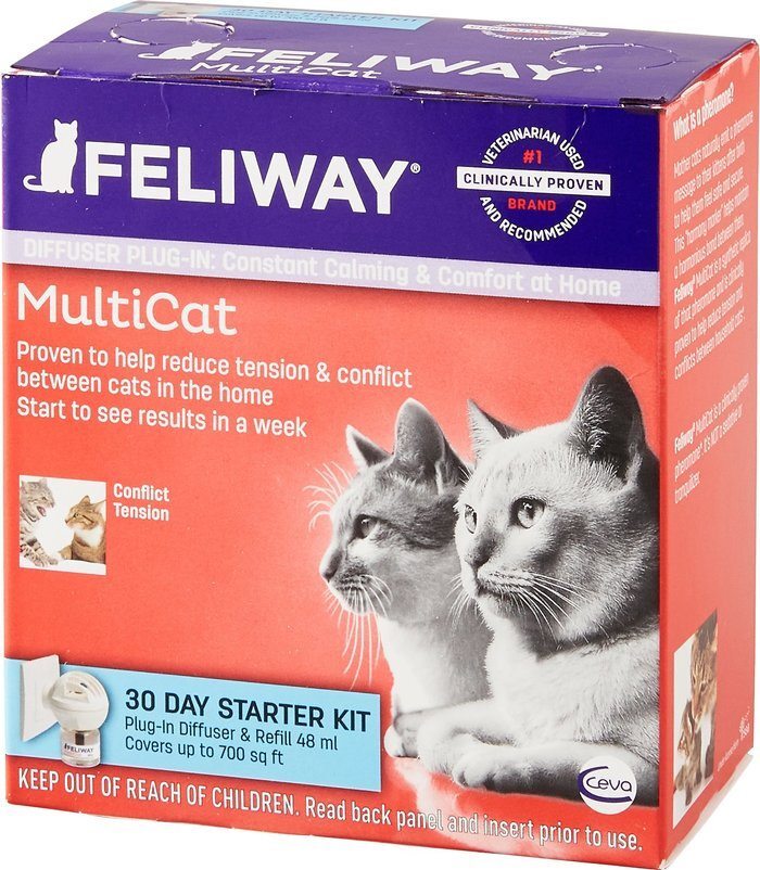 Feliway MultiCat 30 Day Starter Kit Plug-In Diffuser & Refill, 48 Mililiters