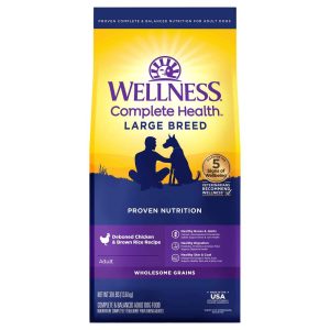 Wellness Complete Health Large Breed Natural Dry Dog Food, Chicken & Brown Rice Recipe, 30-Pound Bag