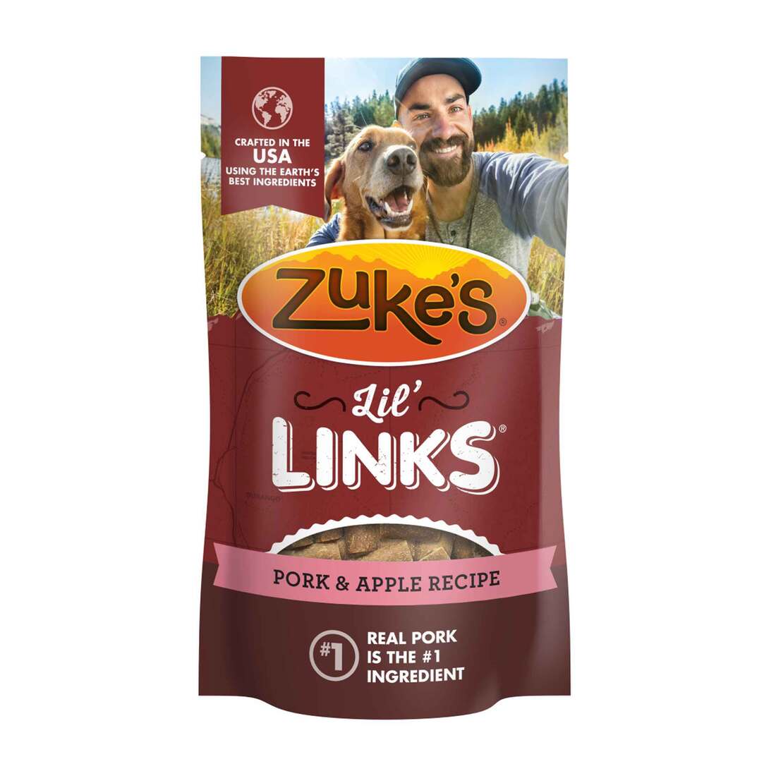 Zuke's Lil' Links Dog Treats, Pork & Apple - 3 Ounce Pouch