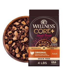 Wellness CORE RawRev Natural Grain Free Small Breed Dry Dog Food, Original Turkey & Chicken with Fre