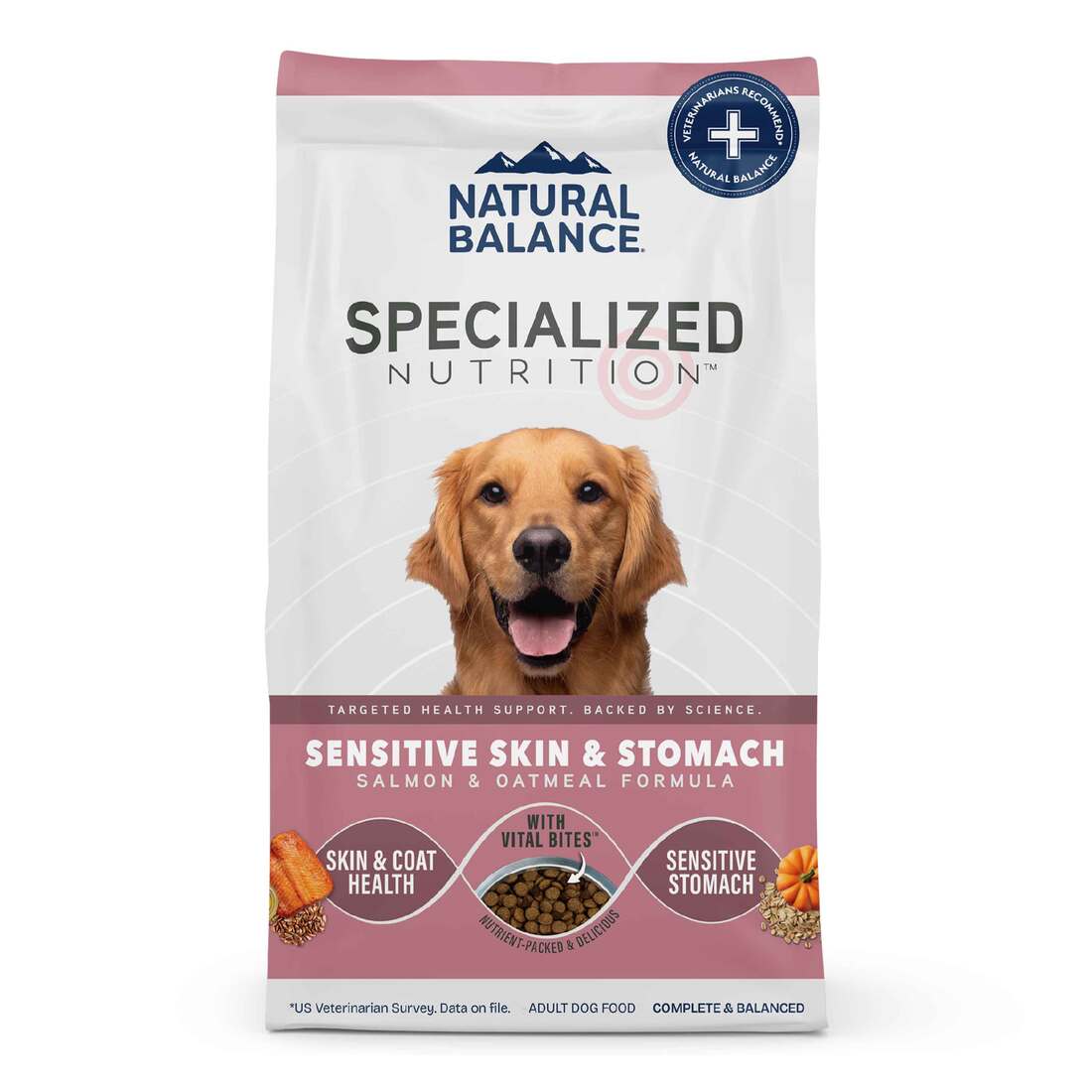 Natural Balance Specialized Nutrition Dry Dog Food, Sensitive Skin & Stomach, Salmon & Oatmeal Formu - Image 2
