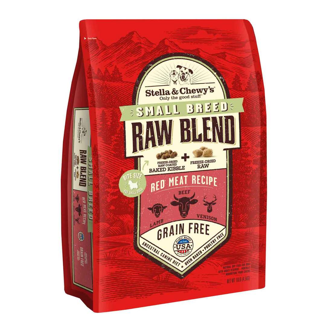 Stella & Chewy's Dog Raw Blend Kibble, Red Meat Recipe for Small Breeds, 10 Pounds