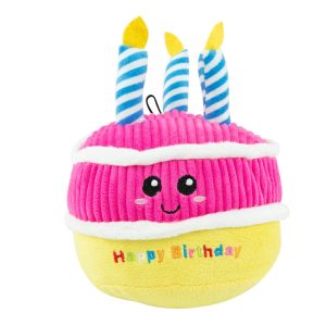 Play On Dog Toy, Plush Birthday Cake
