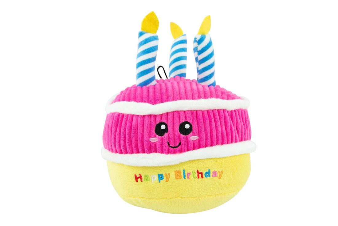Play On Dog Toy, Plush Birthday Cake