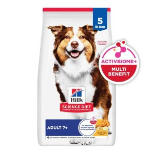 Hill's Science Diet Senior 7+ Dry Dog Food, Chicken Meal, Barley & Rice Recipe, 5 Pound Bag